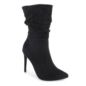 XOXO Womens Black Genevie Pointed Toe Stiletto Dress Slouch Boot 10 M